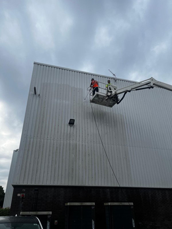 Commercial outdoor factory cleaning using Cherry Picker.jpg